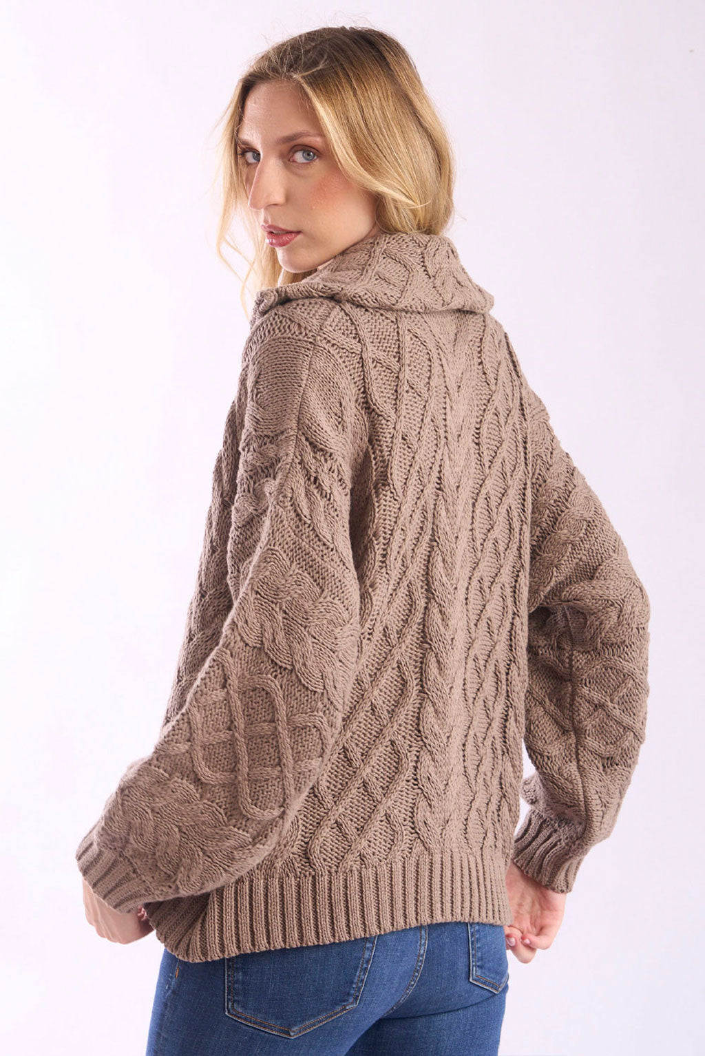 Madette Full-Zip Cotton Cardigan