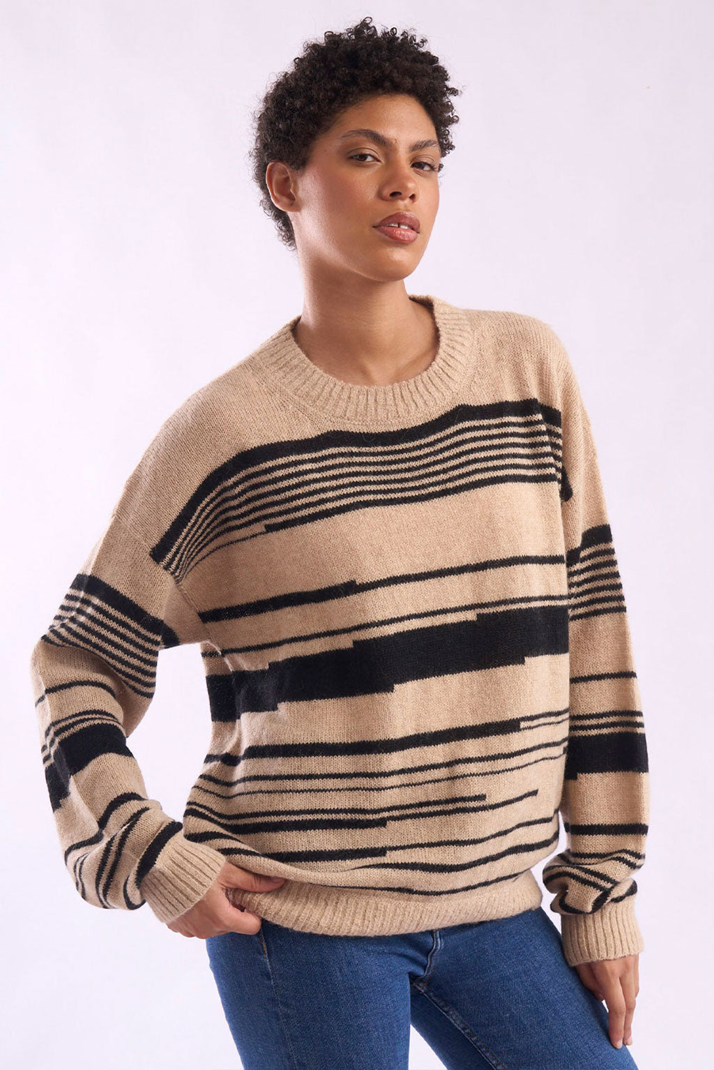 Marissa Crew-Neck Baby Alpaca Sweater