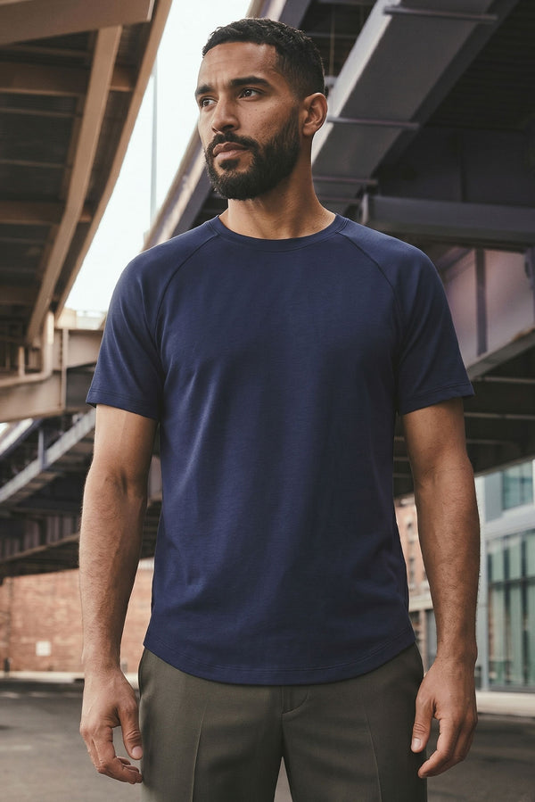 Men’s Essential Pima Cotton T-Shirt — Blue — blue alpaca by Modero