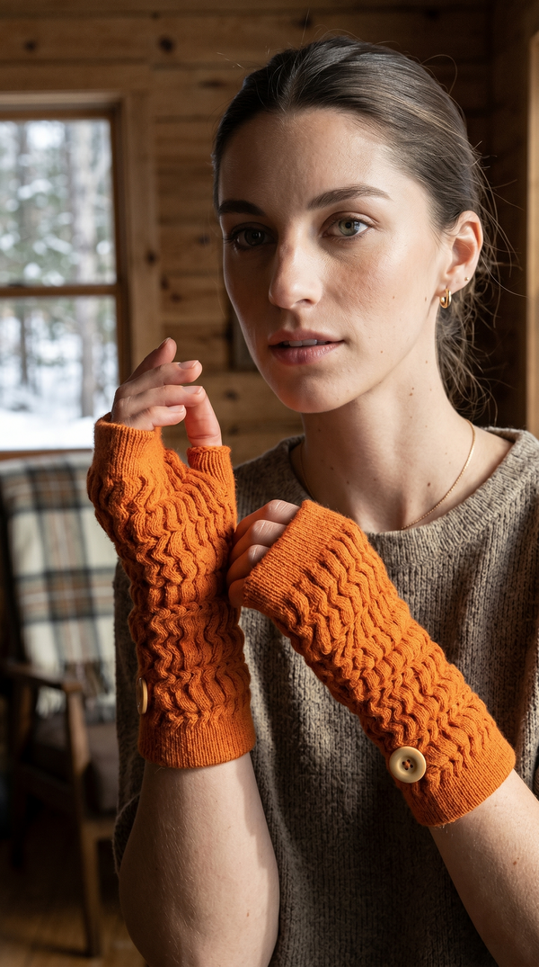 Baby Alpaca Multi-Warmers — Orange — orange baby alpaca by Andina Outdoors