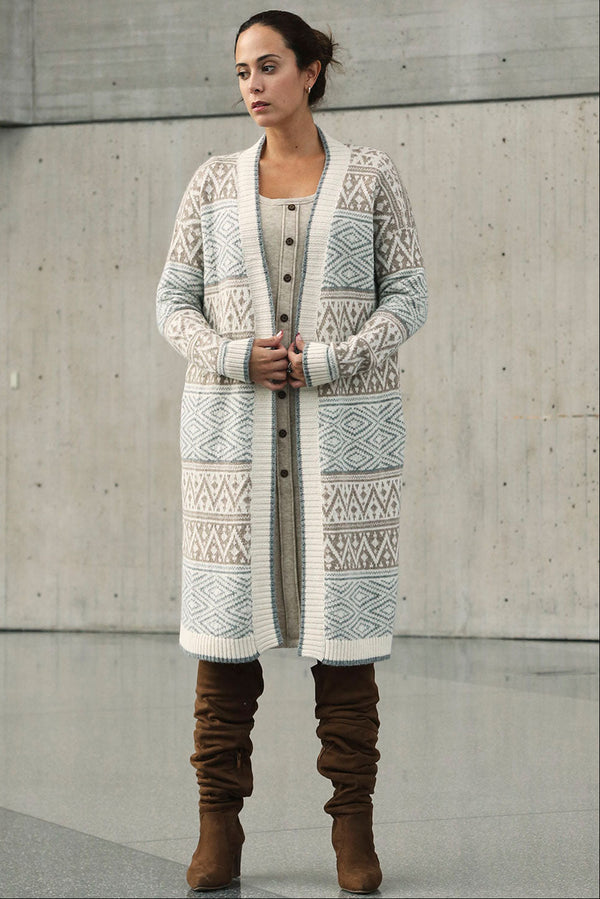 Myra Long Baby Alpaca Cardigan — natural multicolor baby alpaca by Alpaca Collections