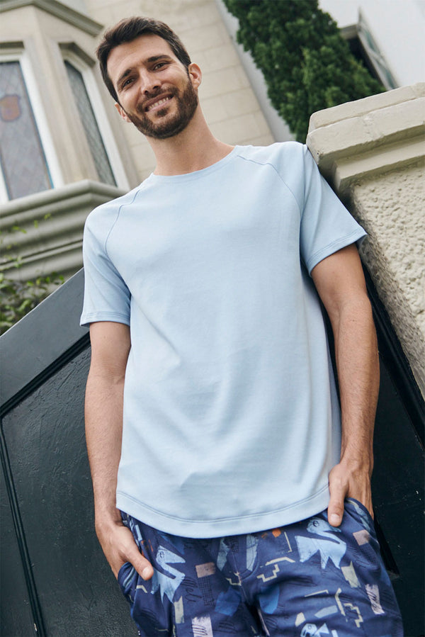 Men’s Essential Pima Cotton T-Shirt — Light Blue — light blue alpaca by Modero