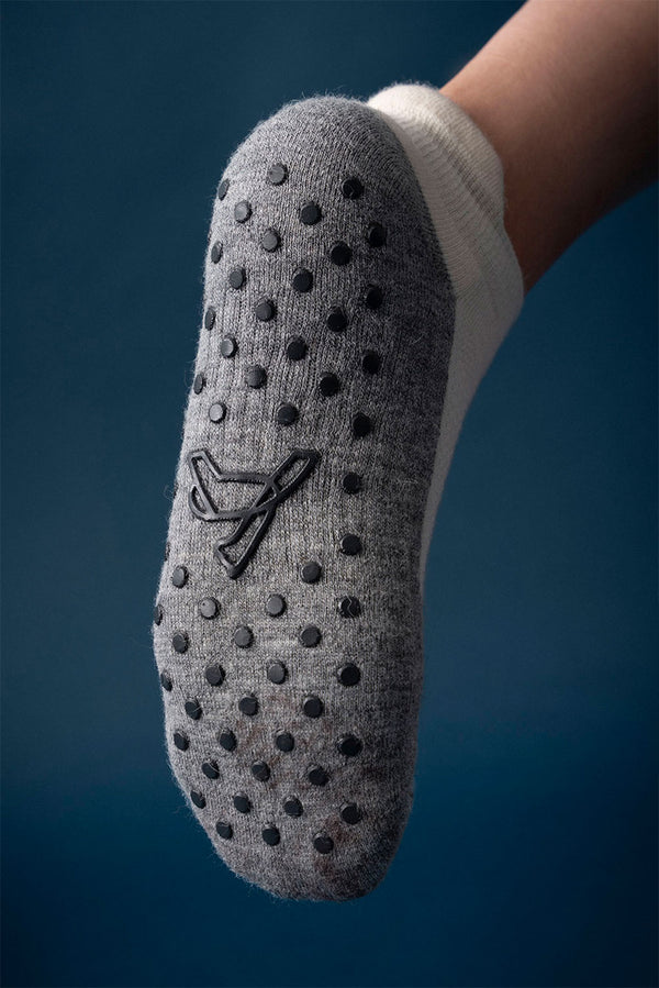 Pilates Ankle Baby Alpaca Socks — white baby alpaca by Alpaca Collections
