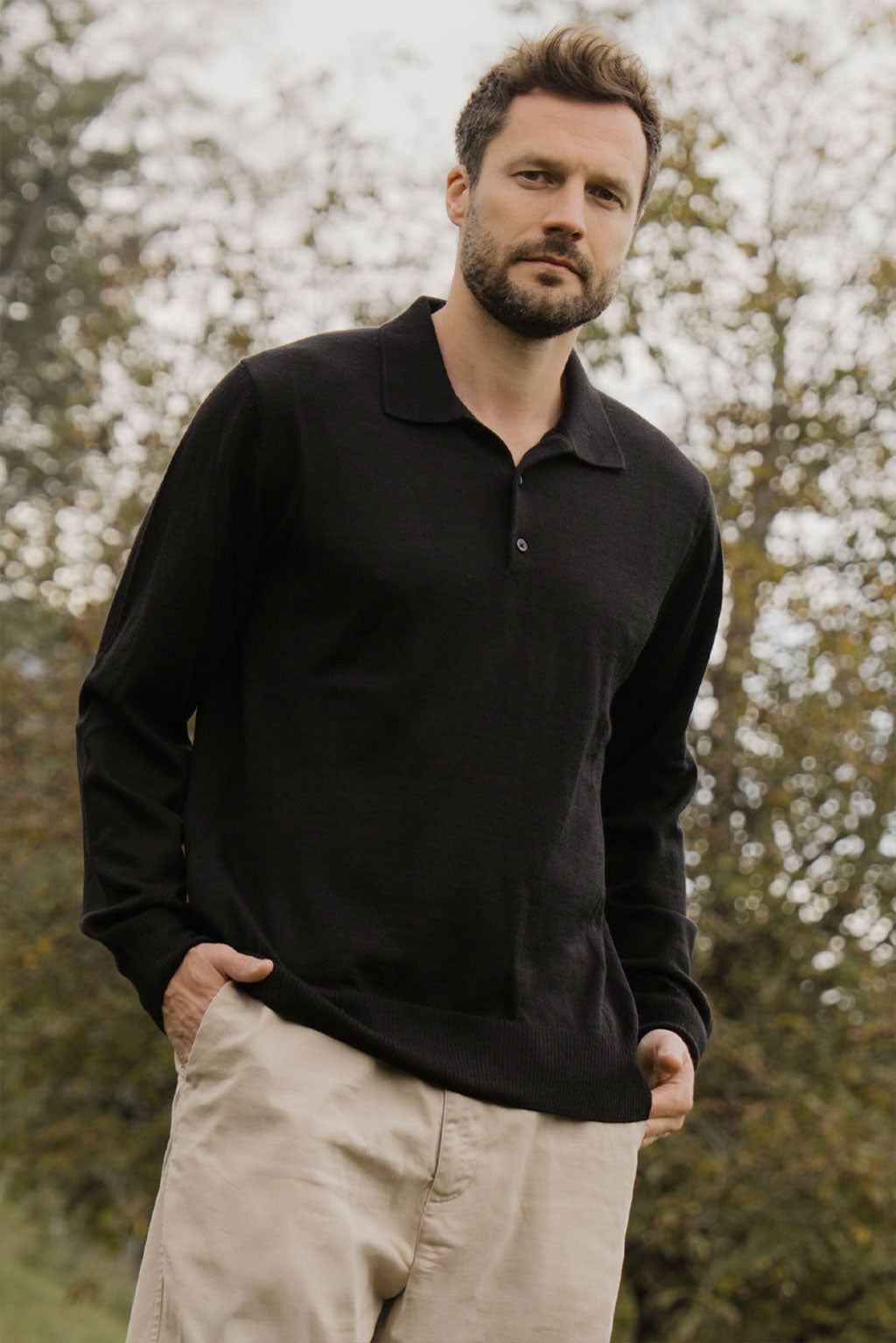 Men's Royal Alpaca Polo Sweater