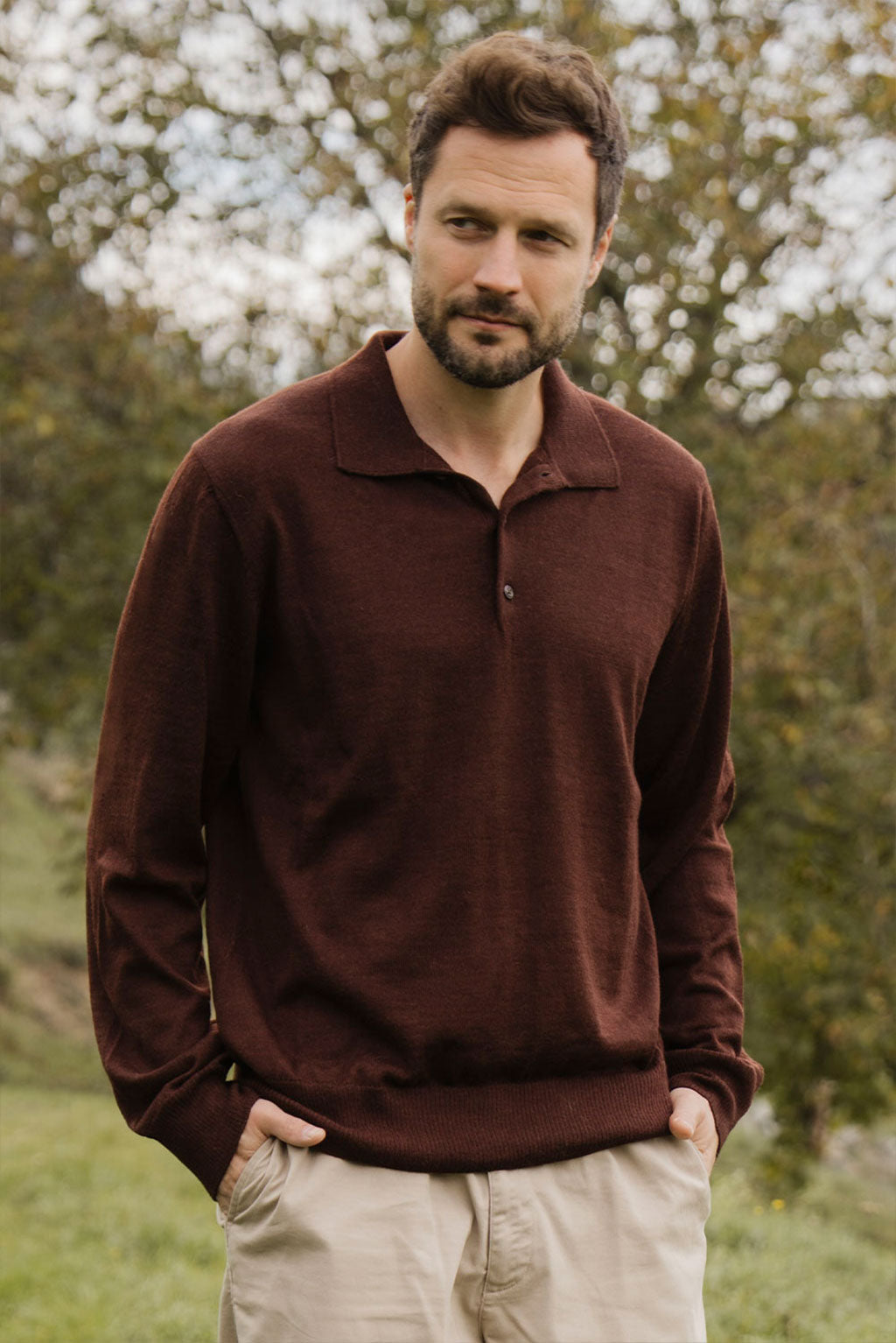 Men's Royal Alpaca Polo Sweater