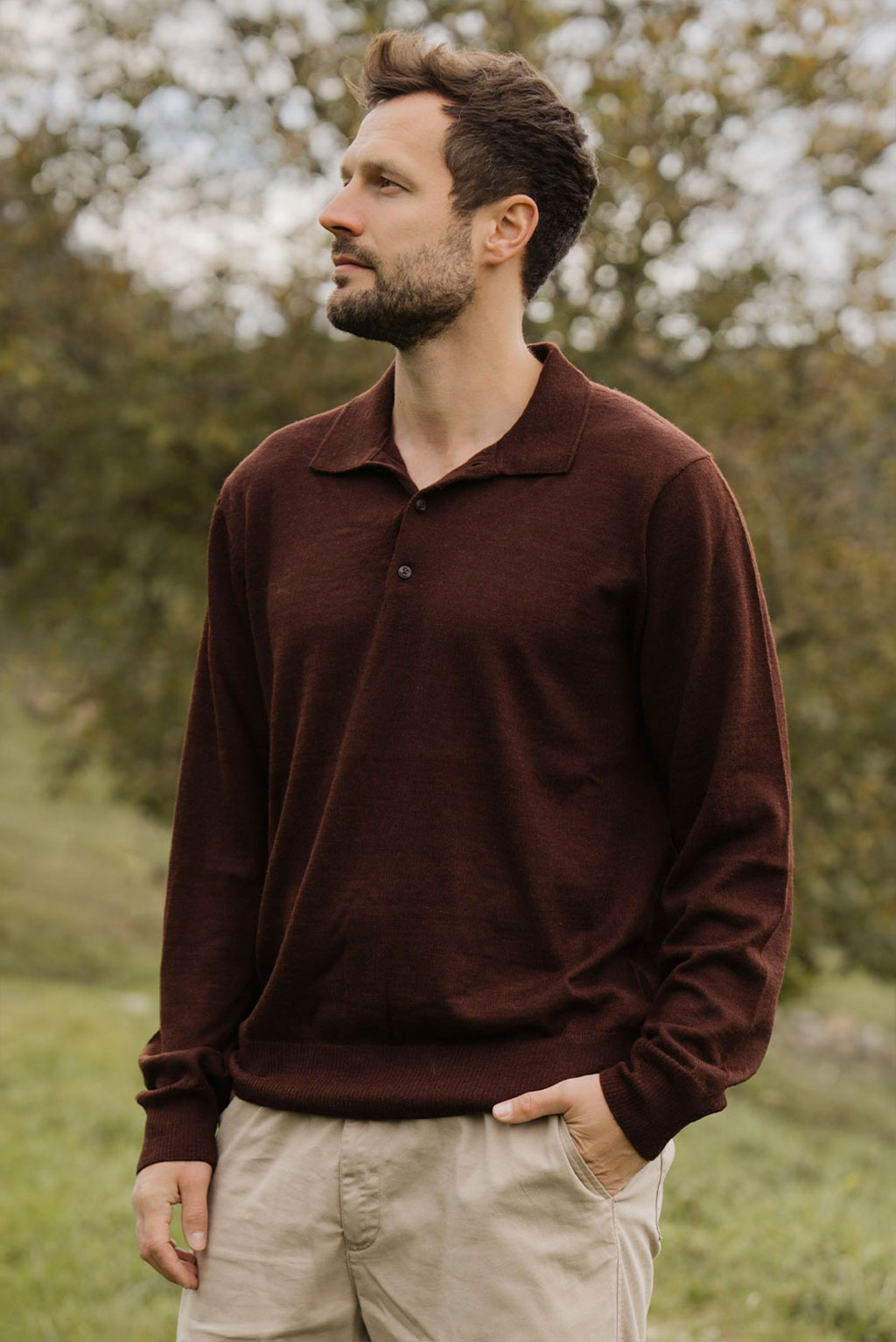 Men's Royal Alpaca Polo Sweater