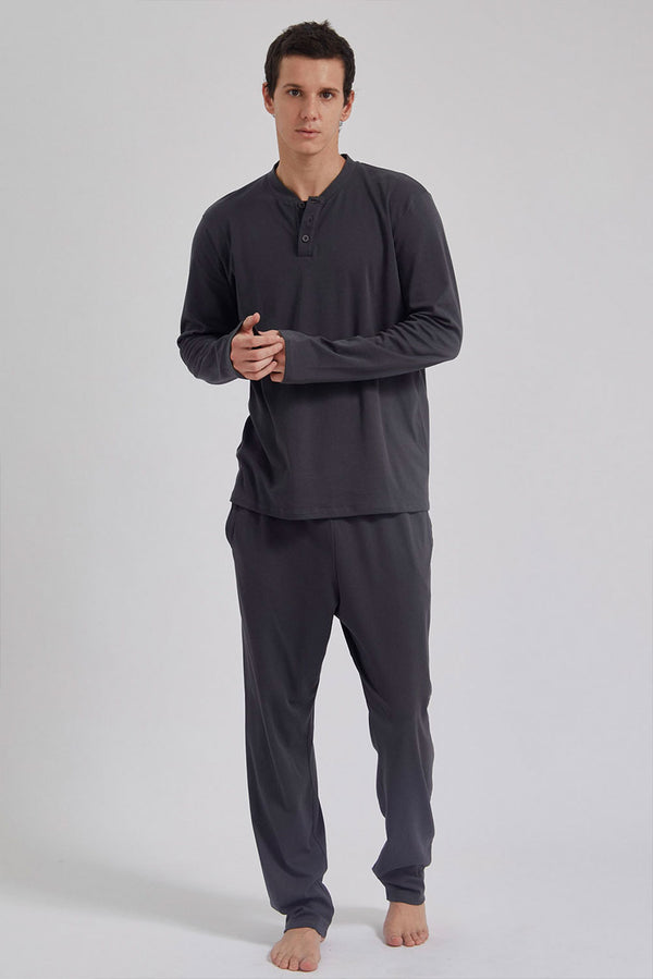 Renzo Premium Pima Cotton Pajama — grey alpaca by Lilai Sleepwear
