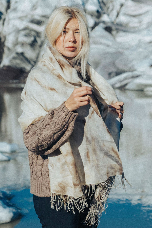 Romance Baby Alpaca Wrap/Scarf — Natural — natural baby alpaca by Alpaca Collections