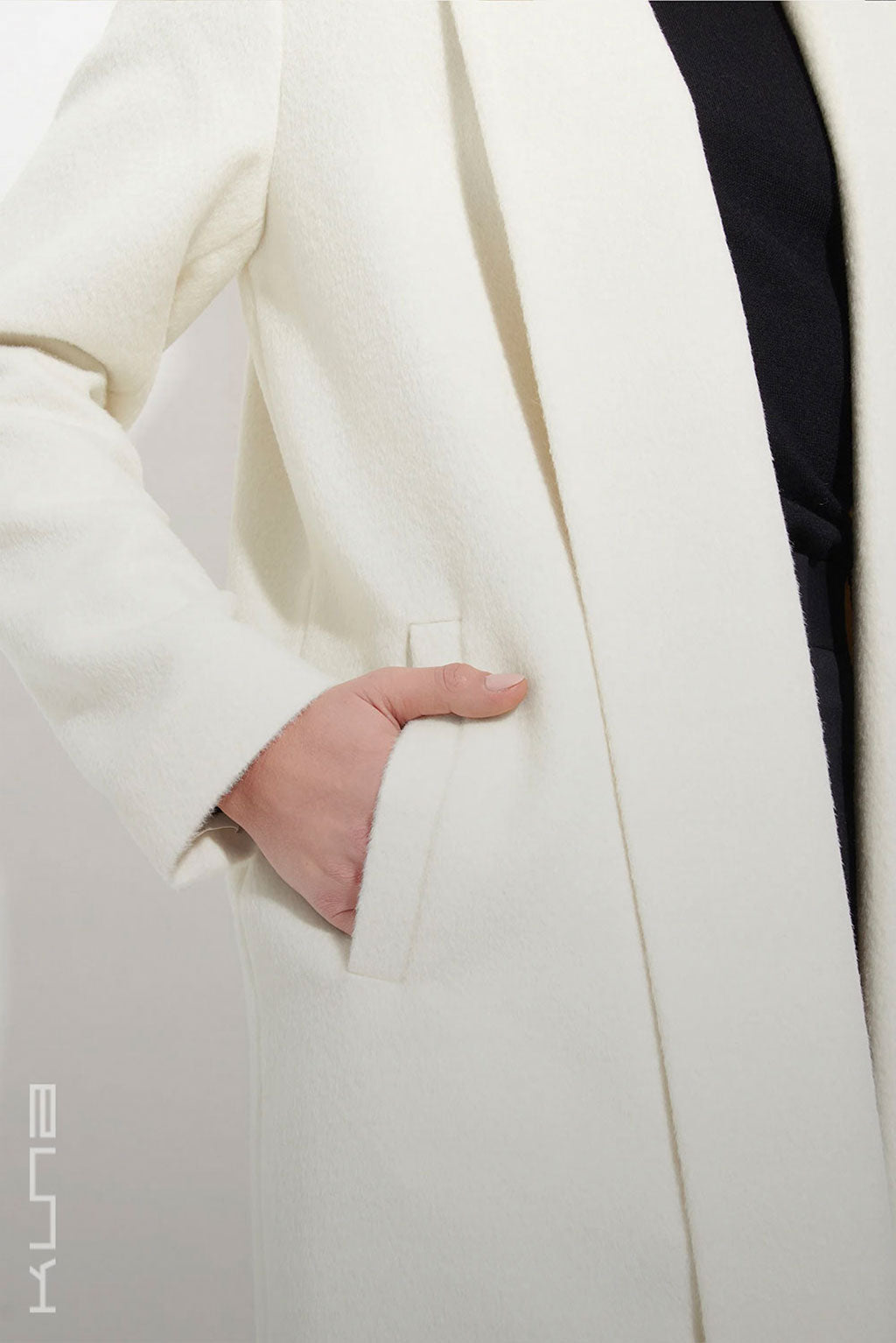 Long Baby Alpaca Swing Coat - Fitted