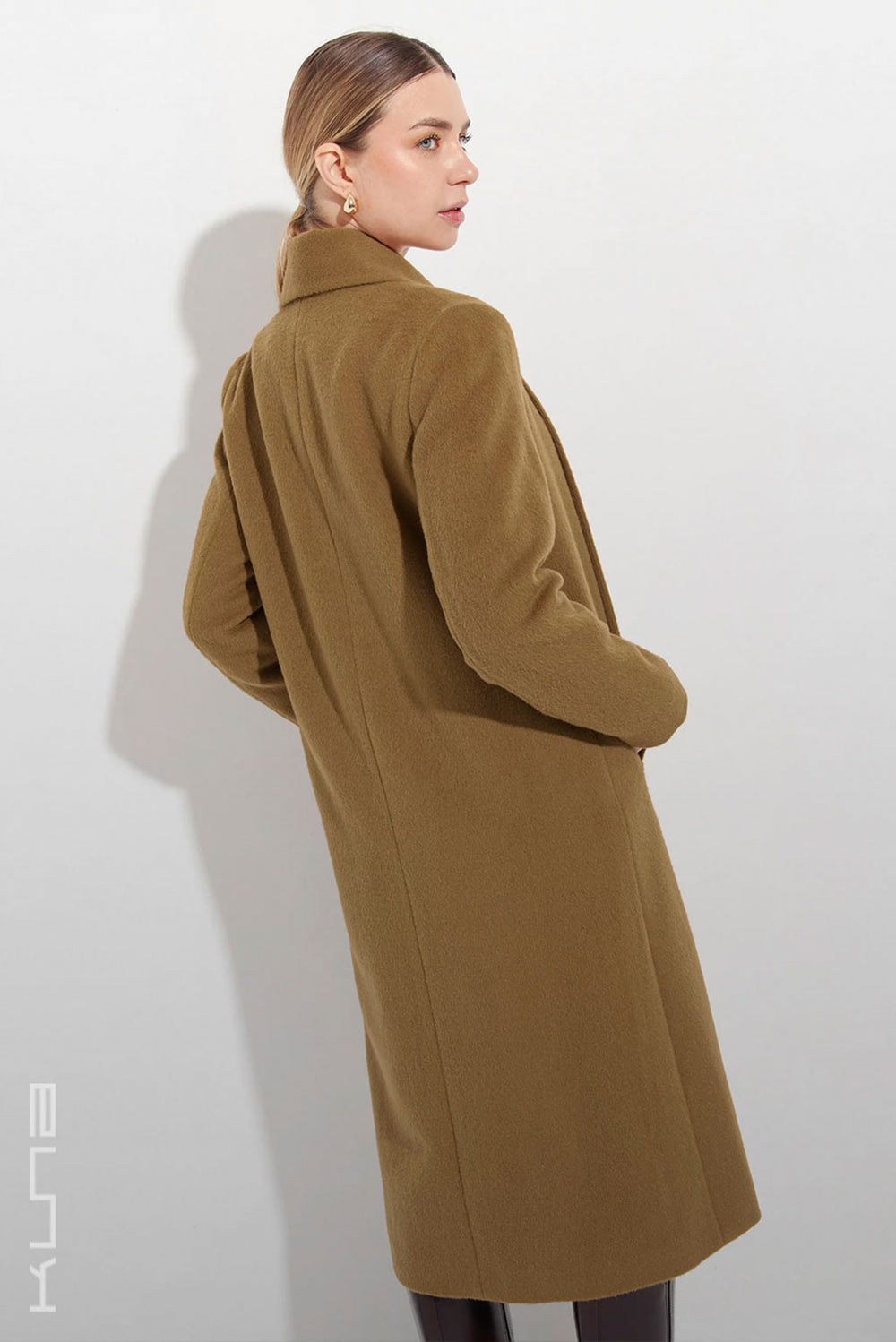 Long Baby Alpaca Swing Coat - Fitted
