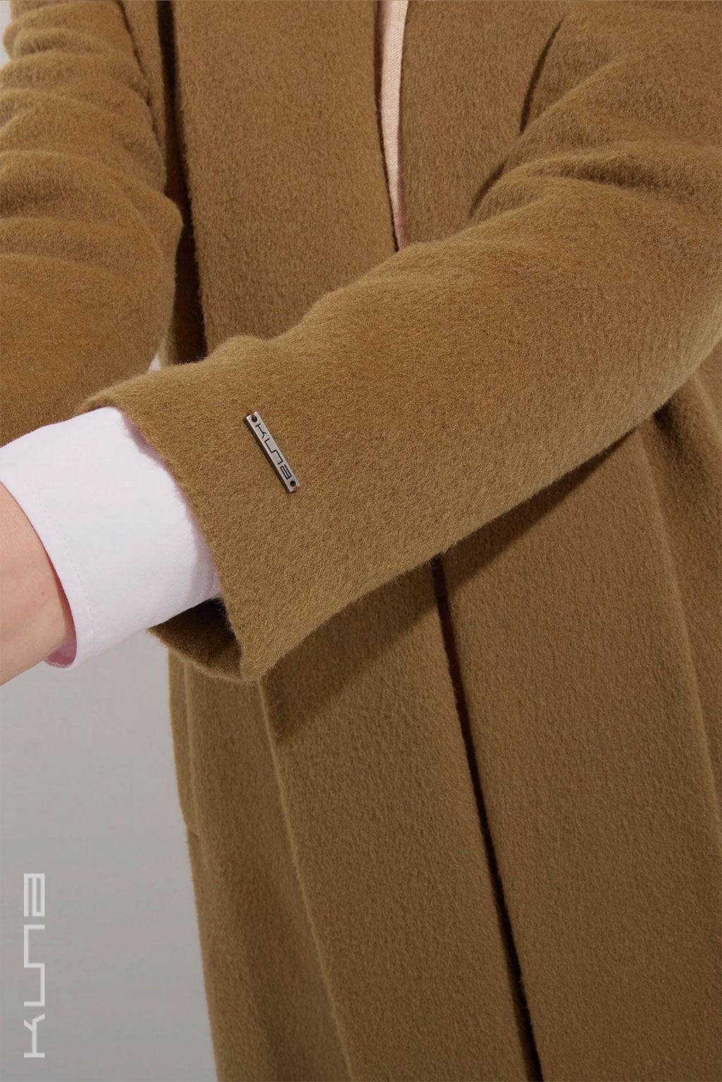 Long Baby Alpaca Swing Coat - Fitted