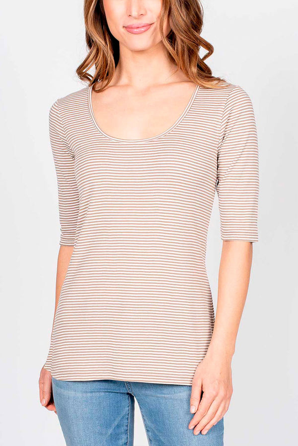 Scoop Organic Cotton T-Shirt — Ecru Oatmeal — ecru oatmeal alpaca by Anntarah