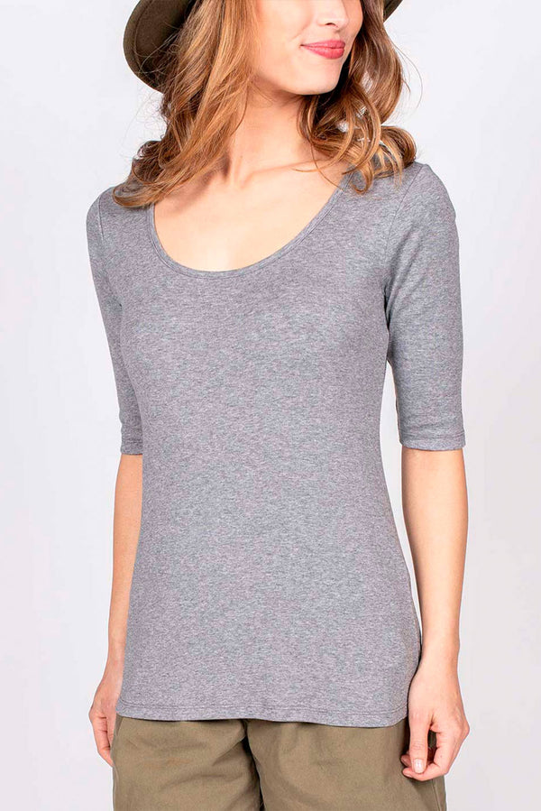 Scoop Organic Cotton T-Shirt — Grey — grey alpaca by Anntarah