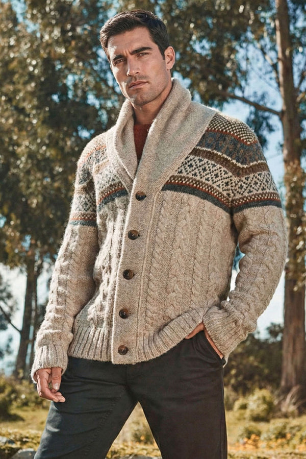Seul Alpaca Cardigan — Beige — beige alpaca by Alpaca Collections