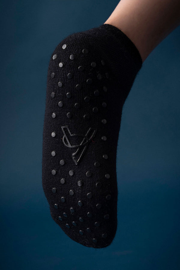 Short Pilates Alpaca Socks — black baby alpaca by Alpaca Collections