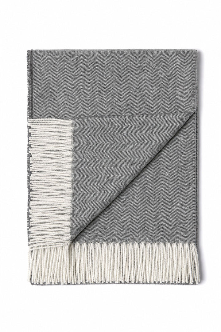 Fine Herringbone Baby Alpaca Blanket