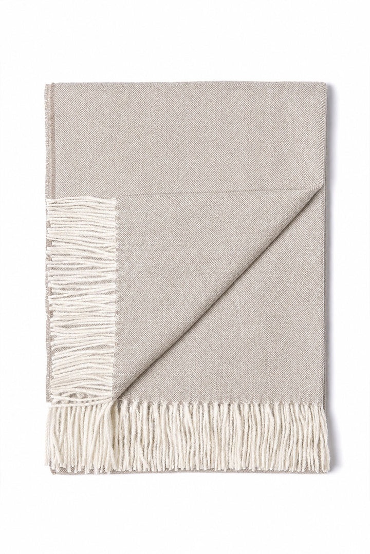 Fine Herringbone Baby Alpaca Blanket