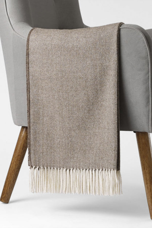 Fine Herringbone Baby Alpaca Blanket — Tabacco — tabacco baby alpaca by Alpaca Collections