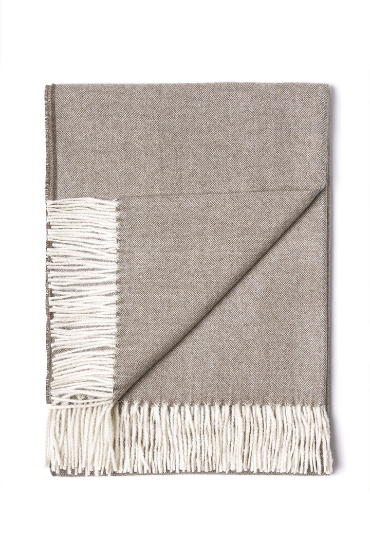 Fine Herringbone Baby Alpaca Blanket