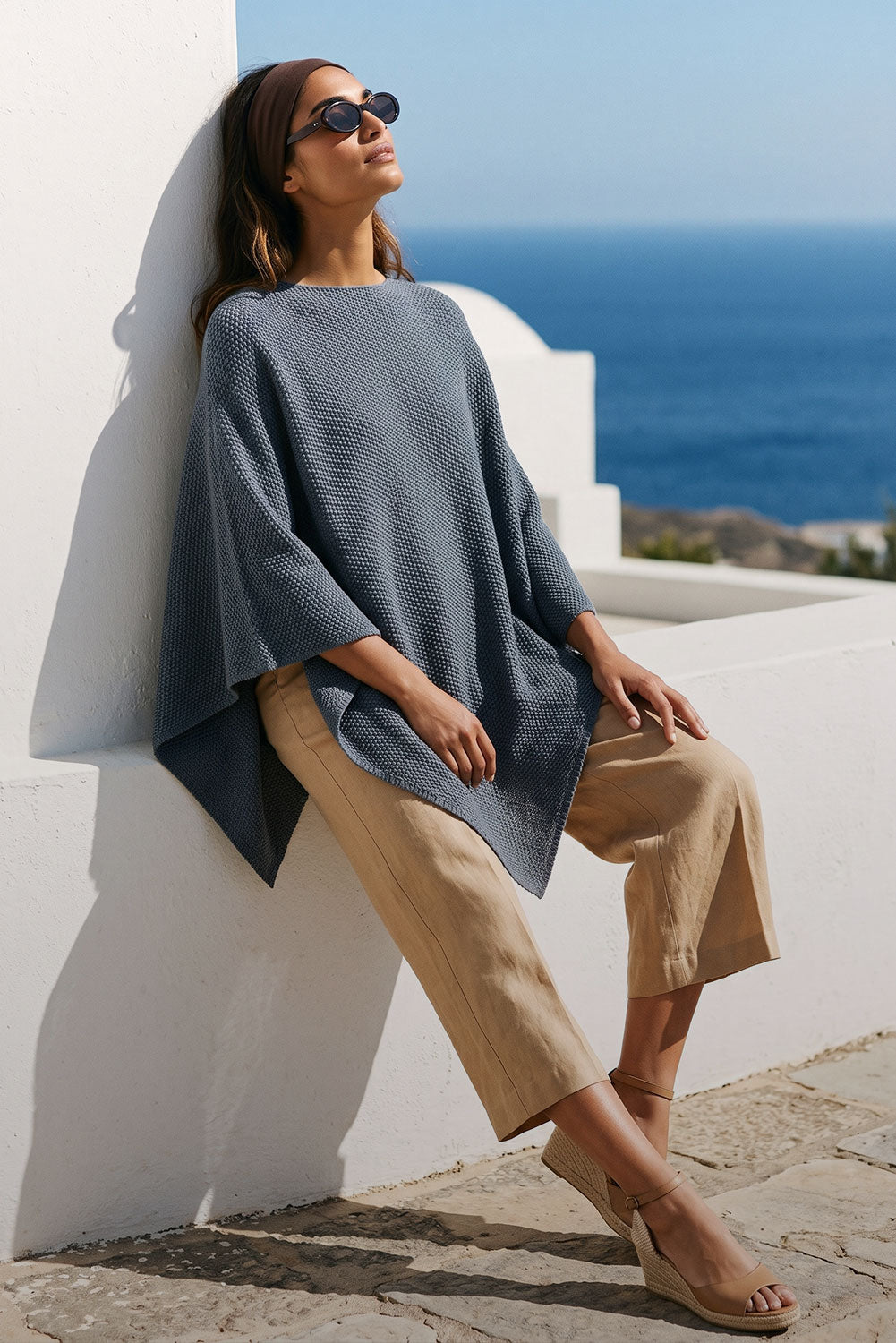 Textured Organic Cotton Poncho