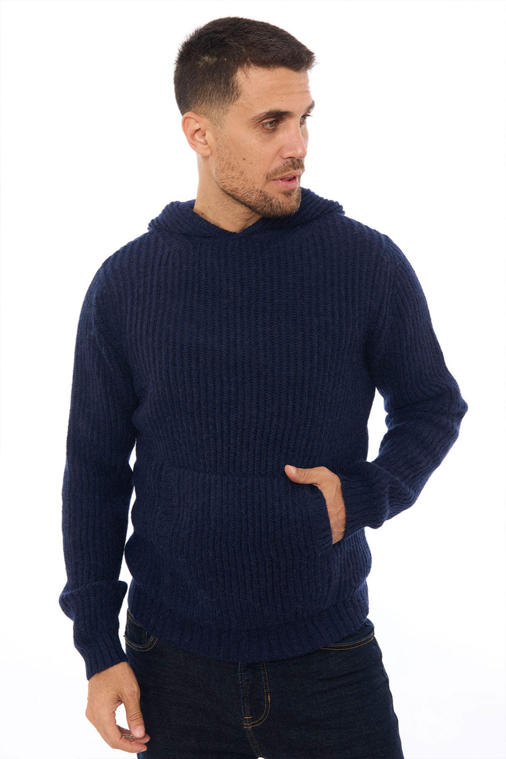 Men's Textured Baby Alpaca Hoodie