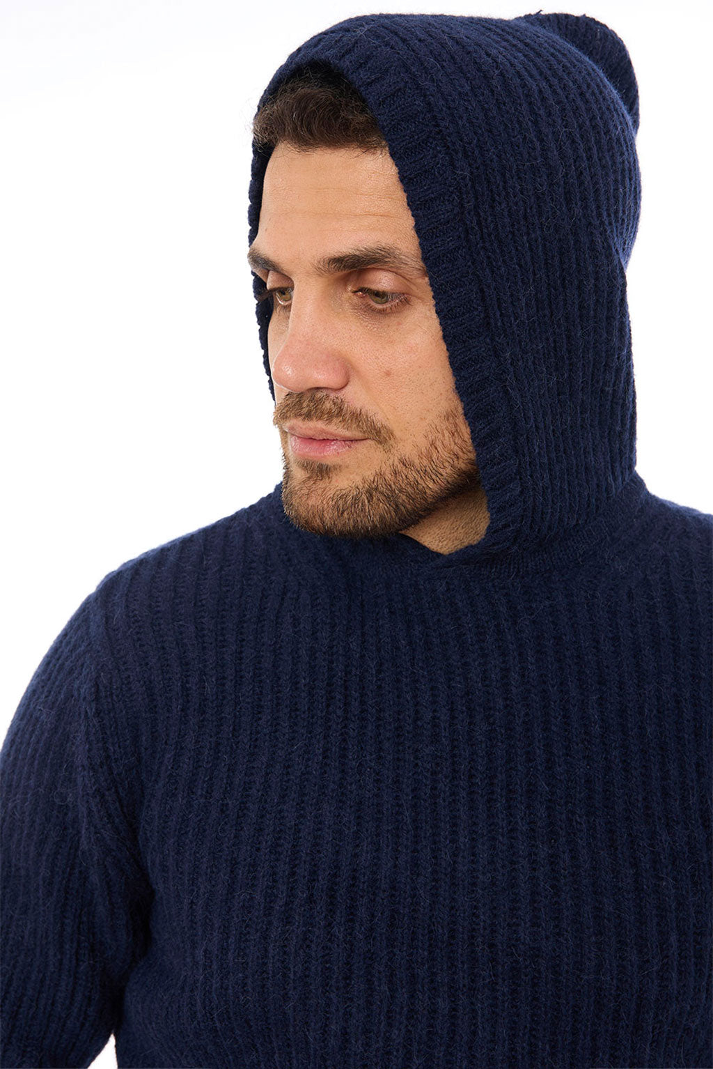 Men's Textured Baby Alpaca Hoodie