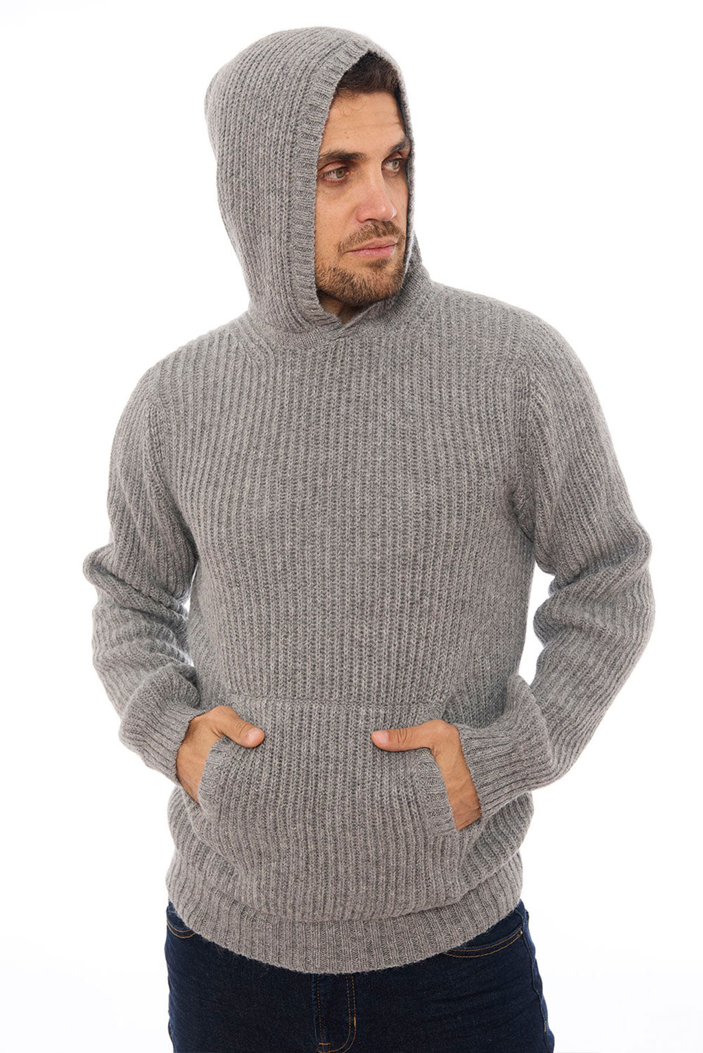 Men's Textured Baby Alpaca Hoodie