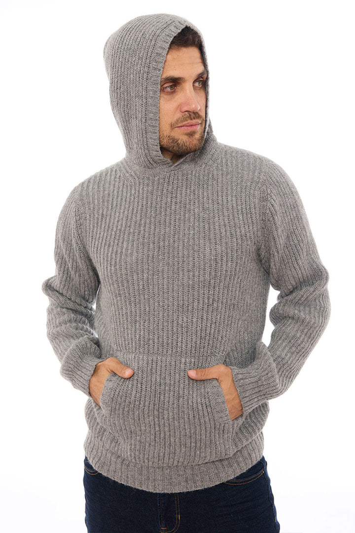 Men's Textured Baby Alpaca Hoodie