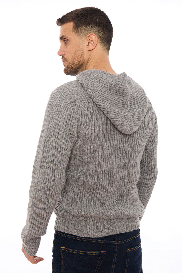 Men's Textured Baby Alpaca Hoodie