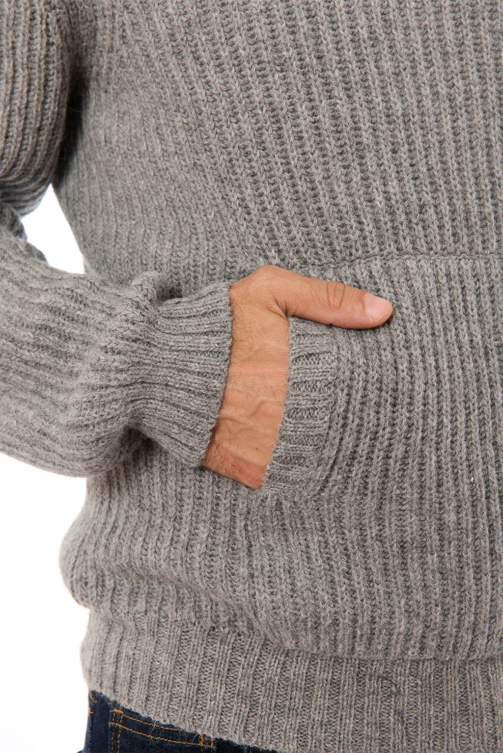 Men's Textured Baby Alpaca Hoodie