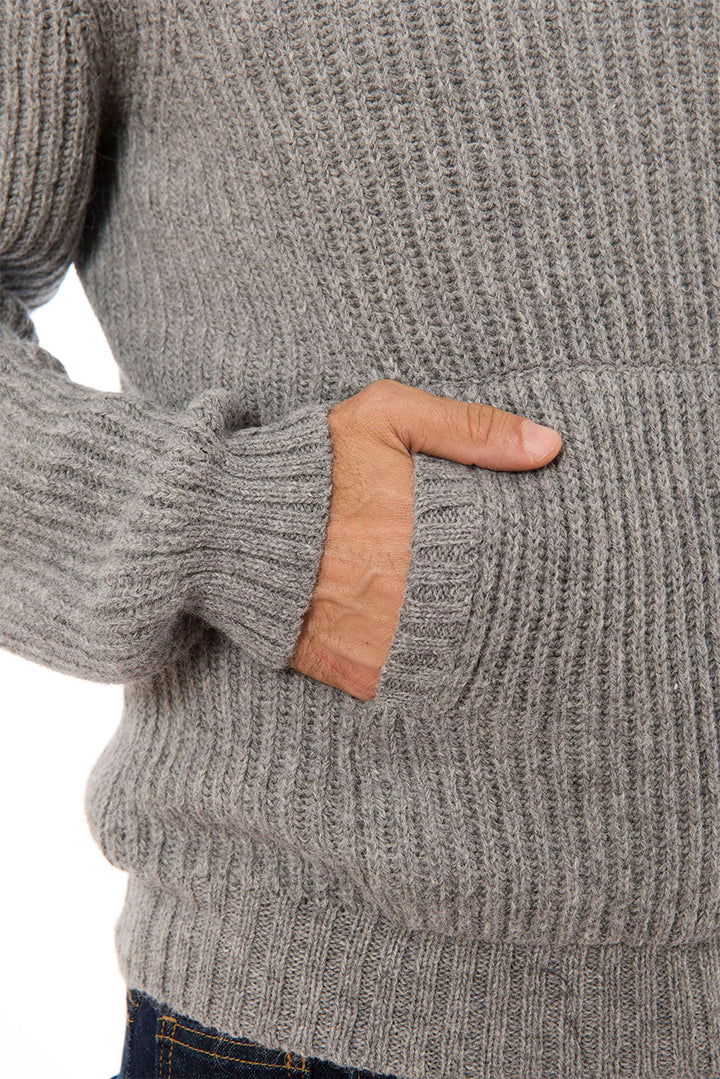 Men's Textured Baby Alpaca Hoodie