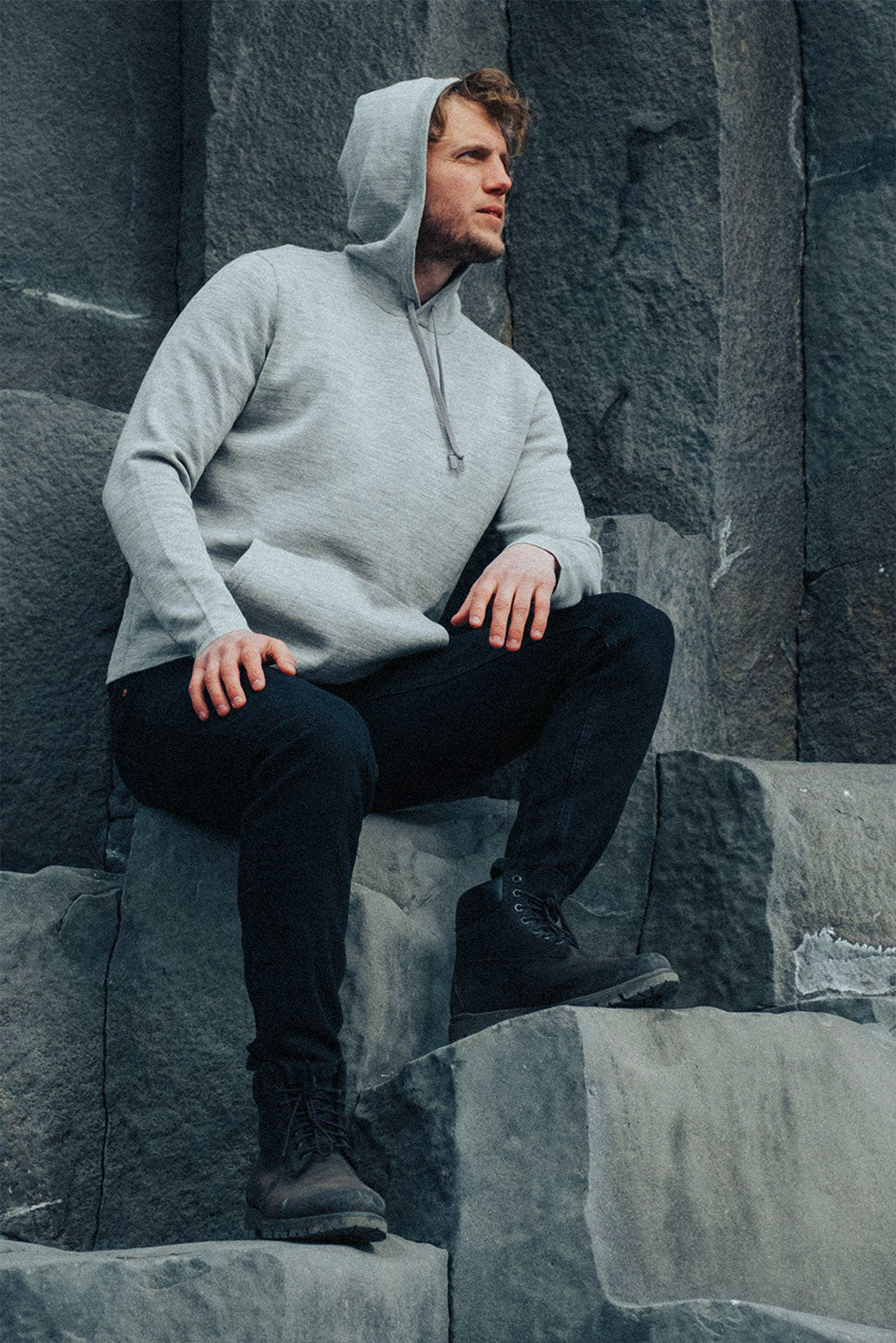 Men's Slim-Fit Baby Alpaca & Cotton Hoodie