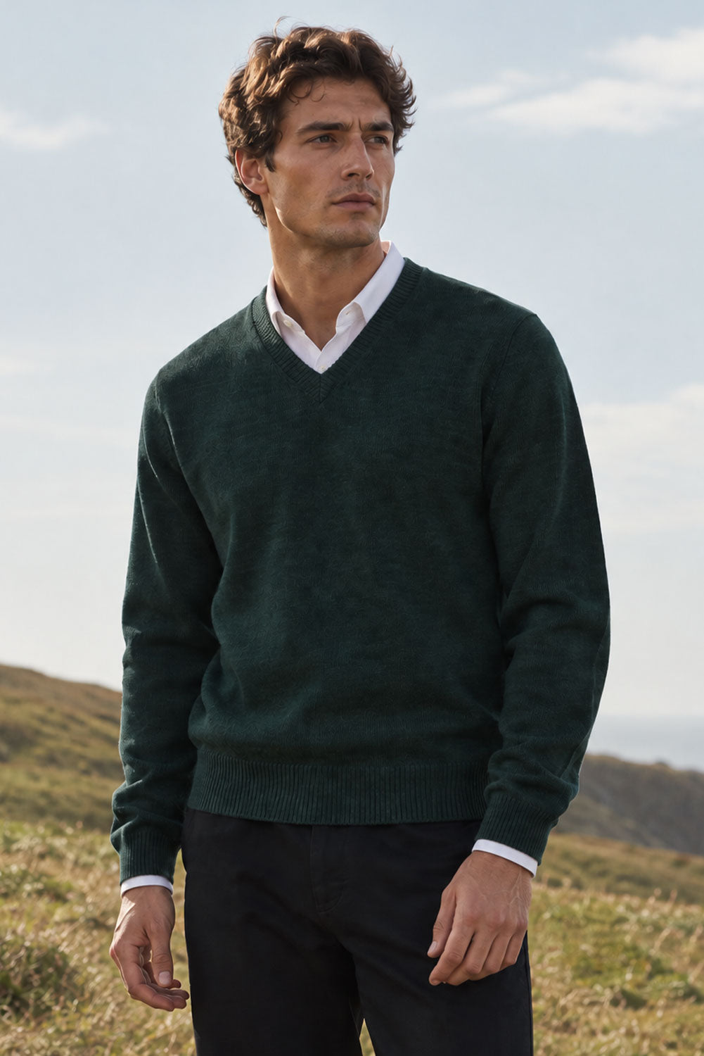 Royal Alpaca V-Ausschnitt Pullover für Herren