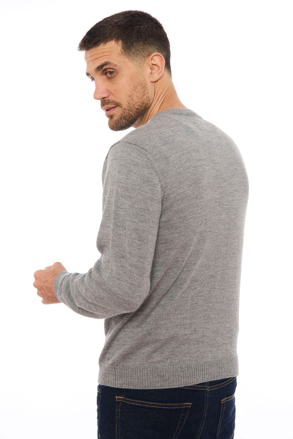 Men's V-Neck Royal Alpaca Sweater