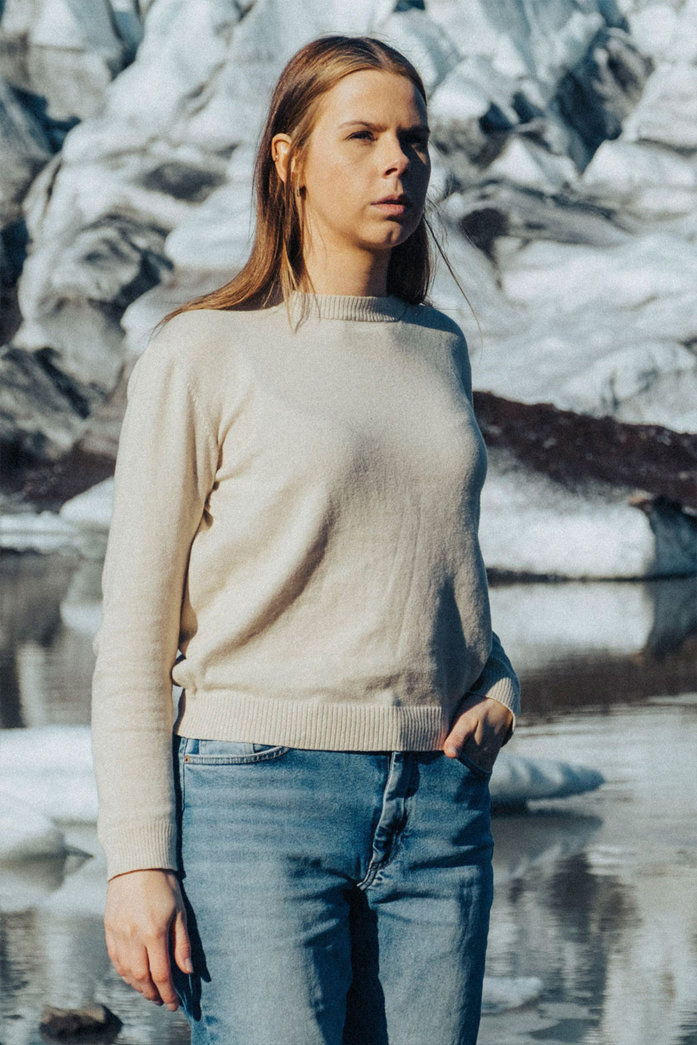 Women's Crew-Neck Cotton Sweater