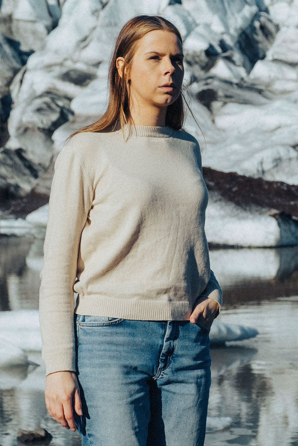 Women's Crew-Neck Cotton Sweater