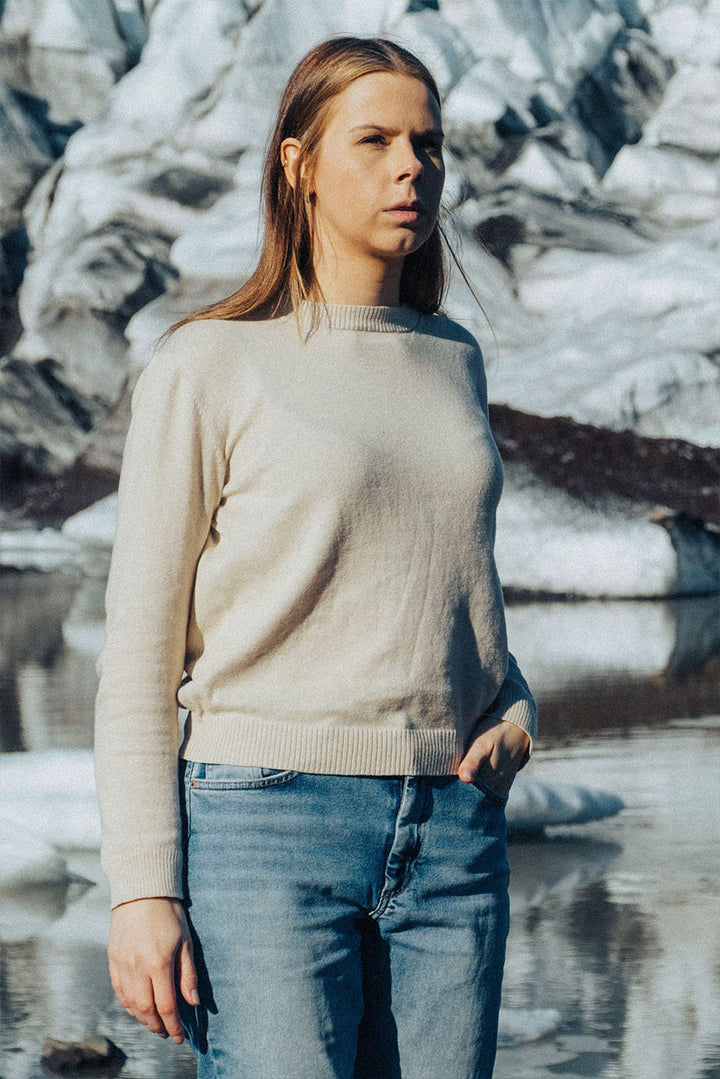 Women's Crew-Neck Cotton Sweater