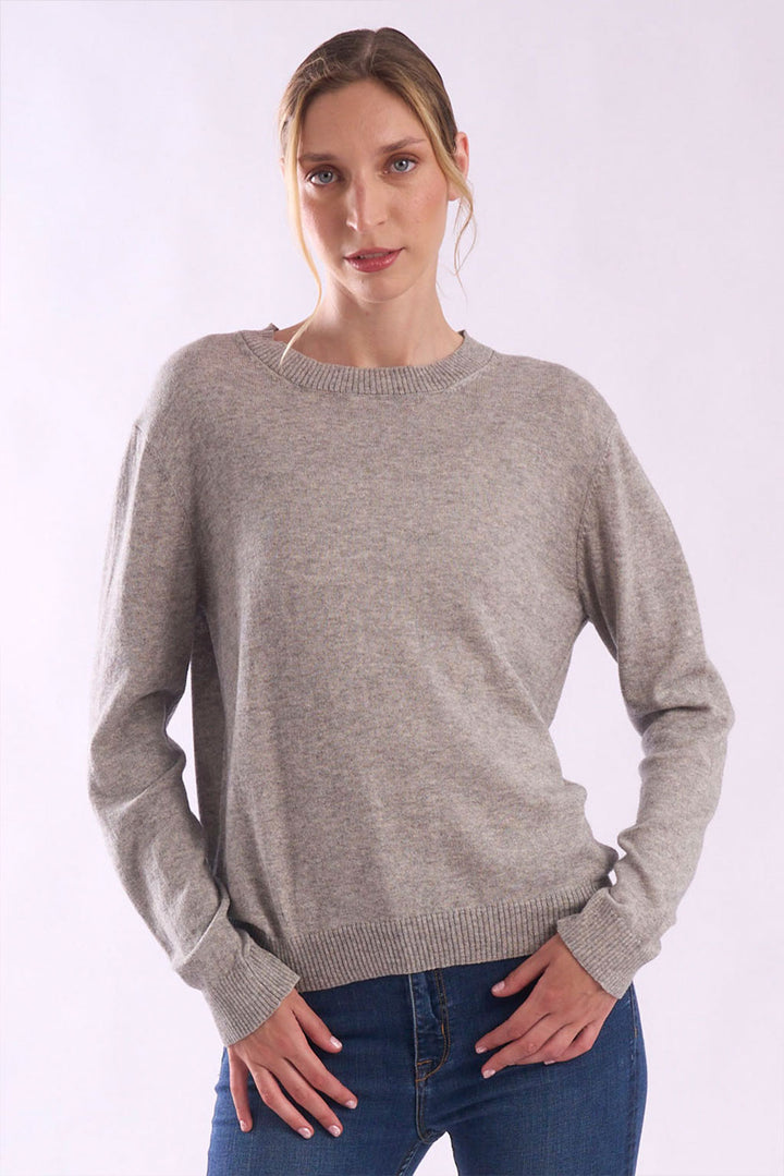 Women's Crew-Neck Cotton Sweater
