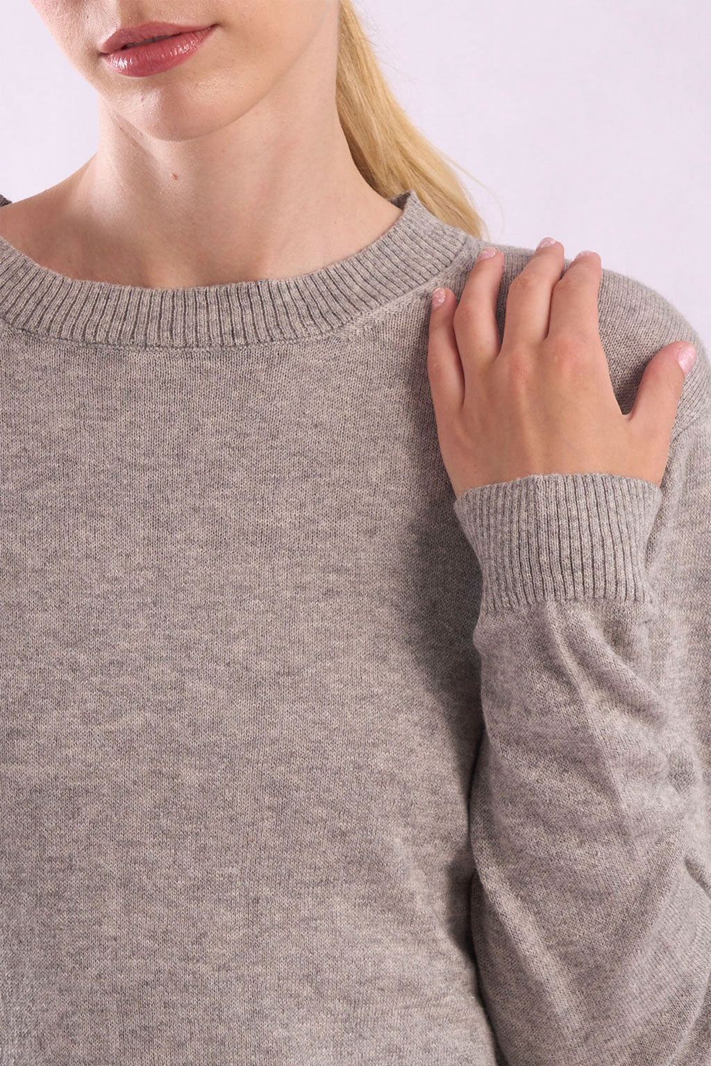 Women's Crew-Neck Cotton Sweater