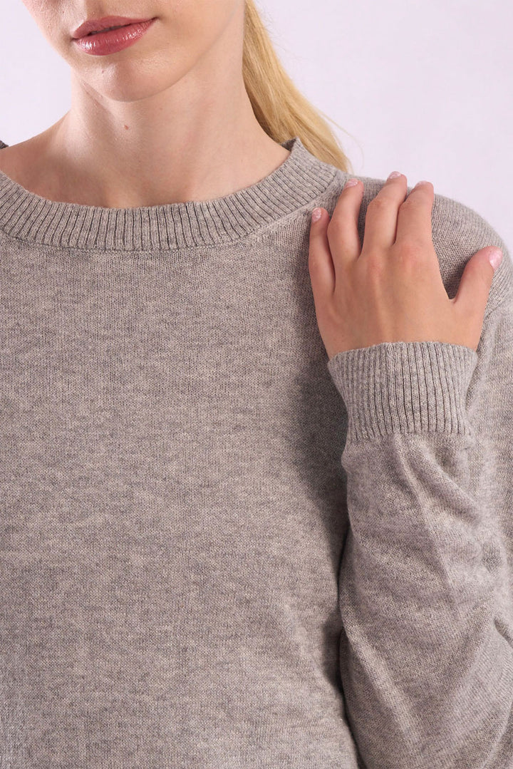 Women's Crew-Neck Cotton Sweater