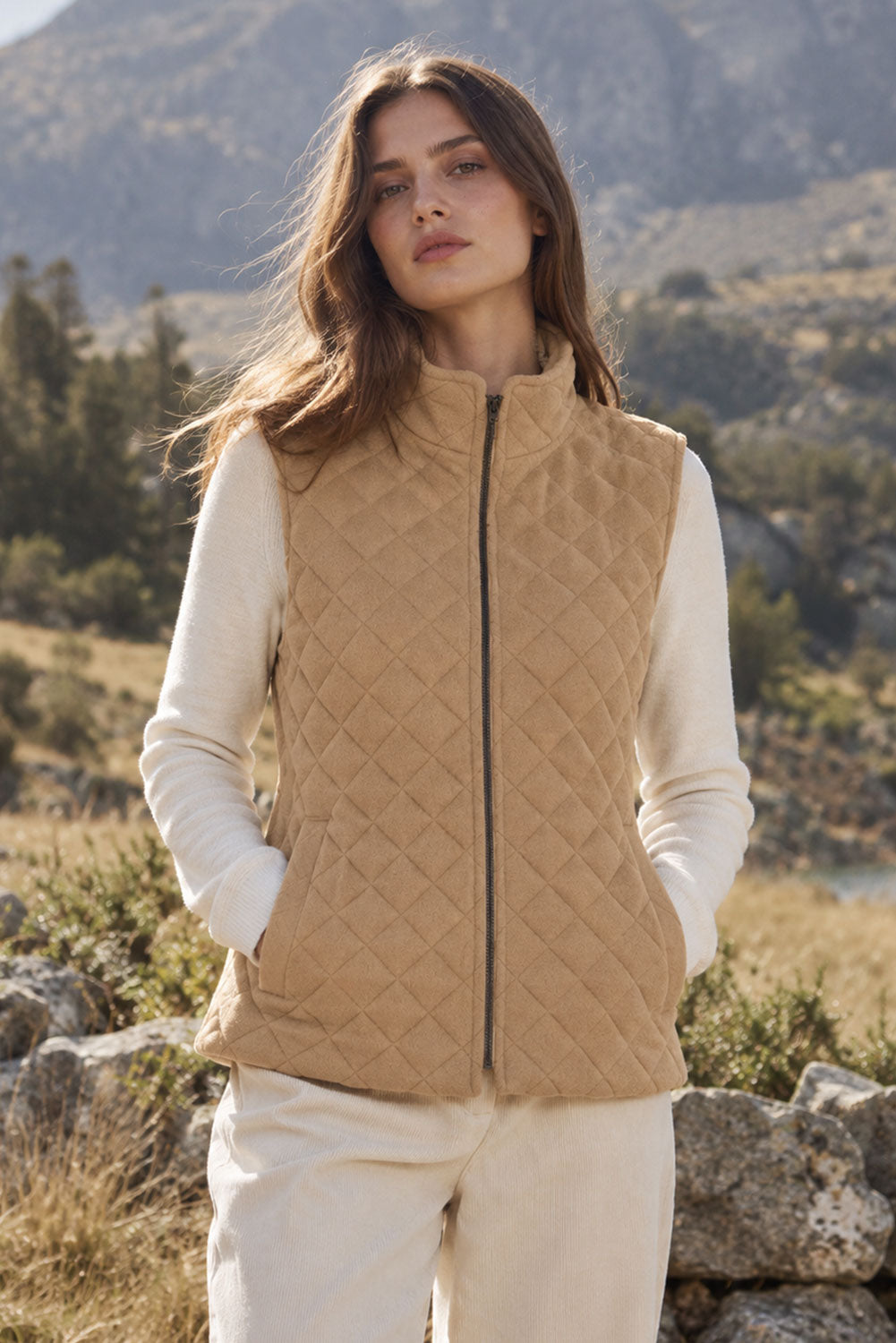 Women's Baby Alpaca Quilted Vest