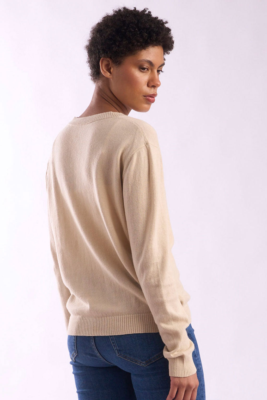 Women's V-Neck Cotton Sweater