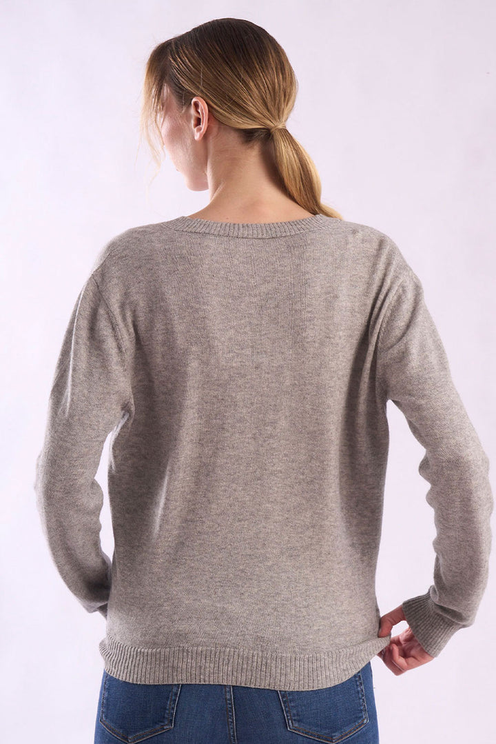 Women's V-Neck Cotton Sweater