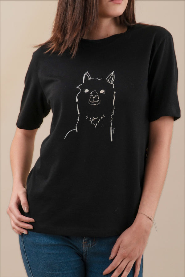Alpaka Pima Cotton T-shirt unisex — Black — black alpaca by Alpaca Collections