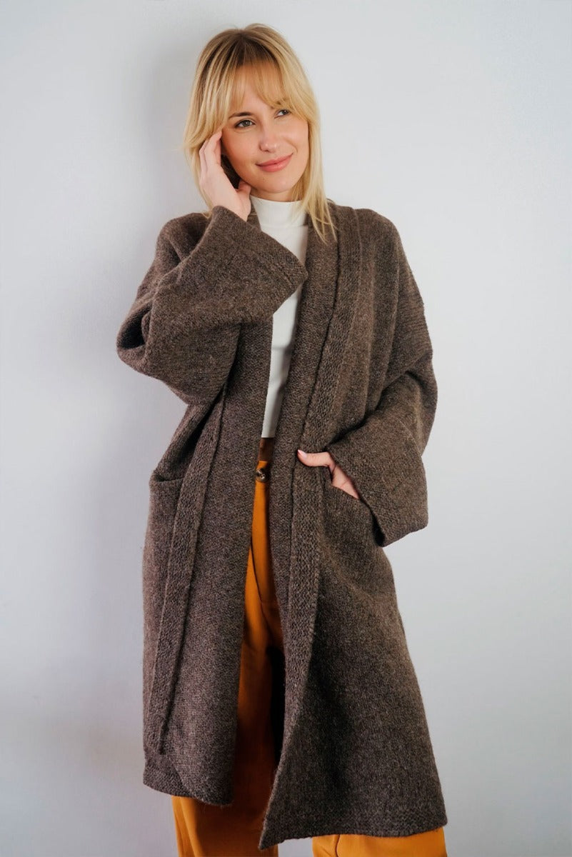 Bow Button Alpaca Coat