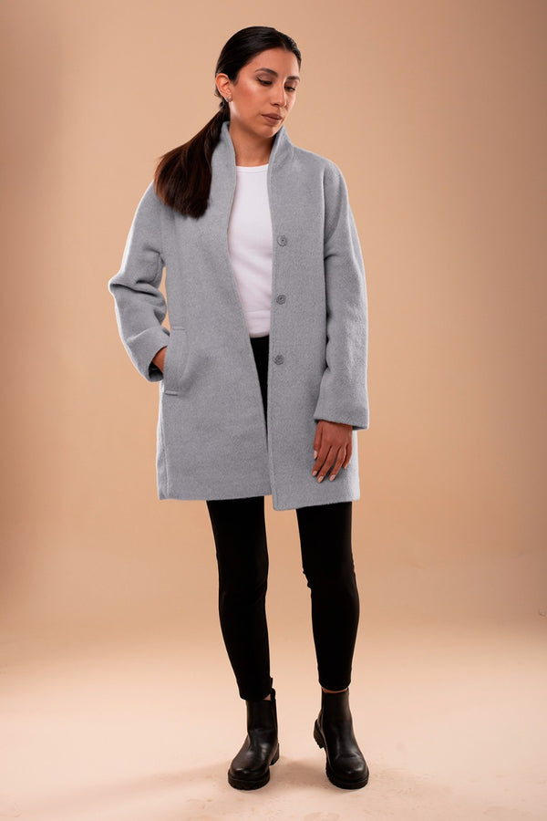 Bruna Coat — Light Grey — light grey alpaca by Alpaca Collections