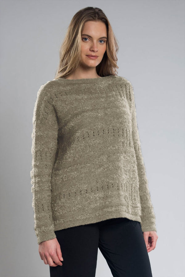Cloe Baby Llama & Alpaca Sweater — Tan — tan alpaca by Bonalla