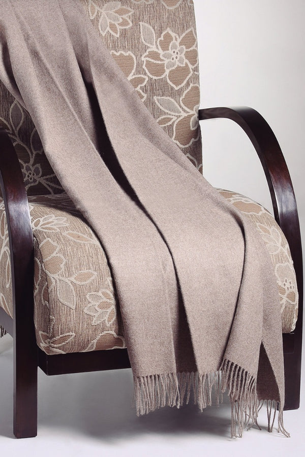 Greige 100% Baby Alpaca Blanket Throw — greige baby alpaca by Alpaca Collections
