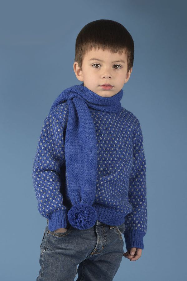 Kid Baby Alpaca Scarf — Blue — blue baby alpaca by Anntarah Kids