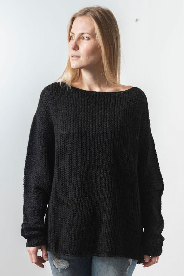 Estela Alpaca Sweater — black alpaca by Runa Simi Khusco
